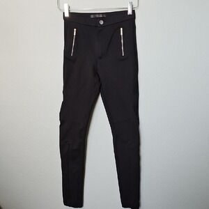 Zara Trafaluc Indie Festival Concert Zipper Small Fitted Black Skinny Pants